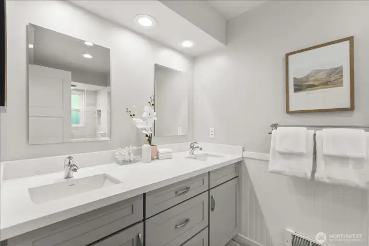 Remodeled Bathroom with Heater Floors Remodeled Bathroom with Heater Floors
