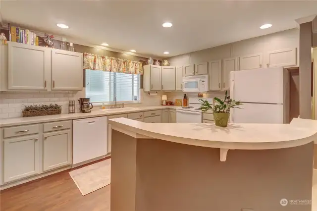 Light, bright and spacious! Lots of counter space and storage.