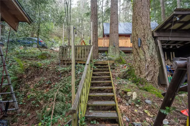 Stairs up to Cabin C