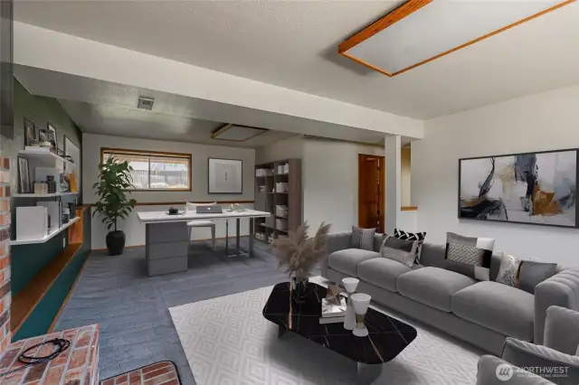 Carpet throughout lower level. Virtually staged.