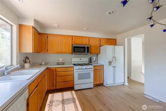 Plenty of storage and counterspace. Virtually staged.