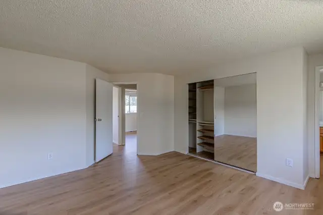 The primary suite features a closet with built-ins.
