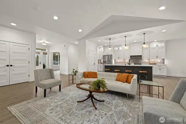 Open-concept kitchen and living