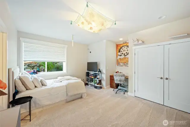 Lower level bedroom with Jack & Jill bathroom.