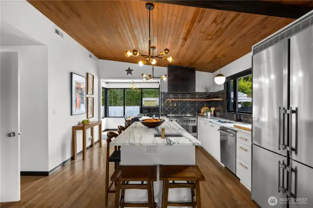 Open floor plan! Island seats 6 and offers prep sink.