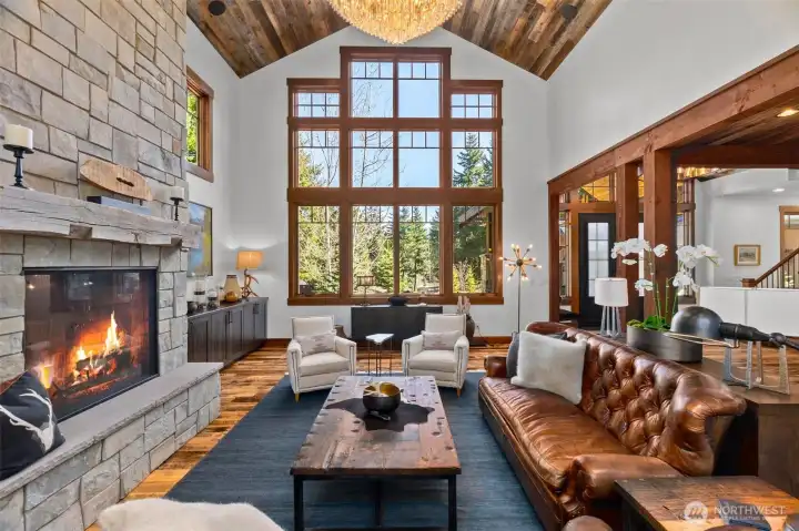 Two expansive great room windows -front and rear- pour light into the home year-round. In-ceiling Klipsch speakers throughout great room, kitchen, and both dining areas for your music enjoyment. Two expansive great room windows -front and rear- pour light into the home year-round. In-ceiling Klipsch speakers throughout great room, kitchen, and both dining areas for your music enjoyment.