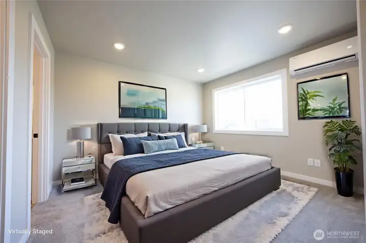 Primary suite Virtually staged