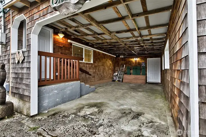 Covered Parking & Entry