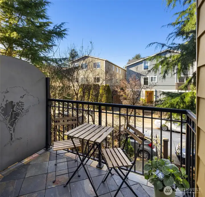 Balcony off living room - perfect for morning coffee or summer dinners for 2.