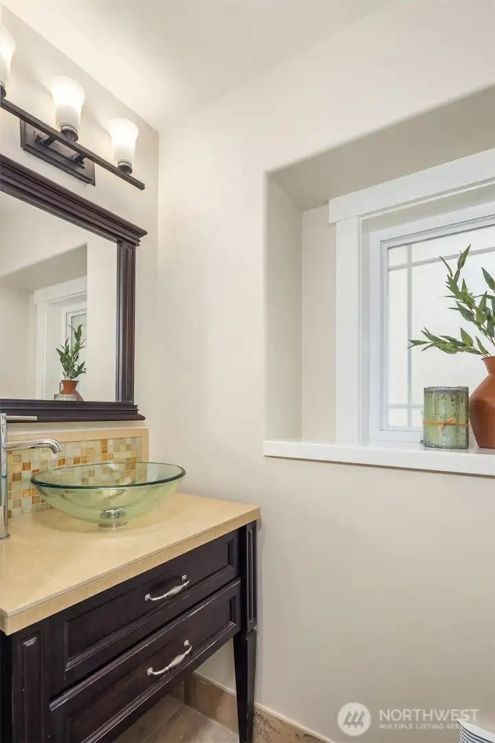 Powder room on main.