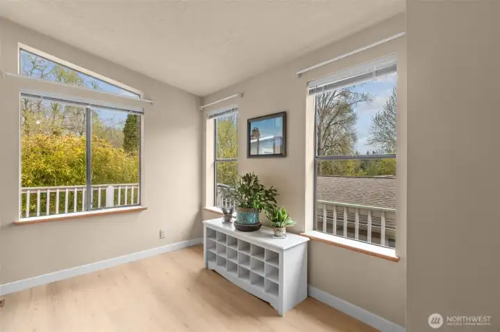 space for exercise equipment or desk