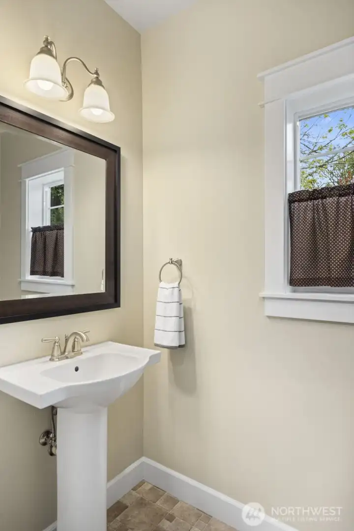 Half bath on main level.