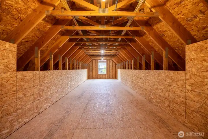 Above garage storage. Potential for finishing for additional sq ft