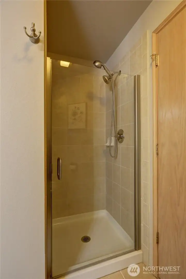 Walk-in shower on the main floor.
