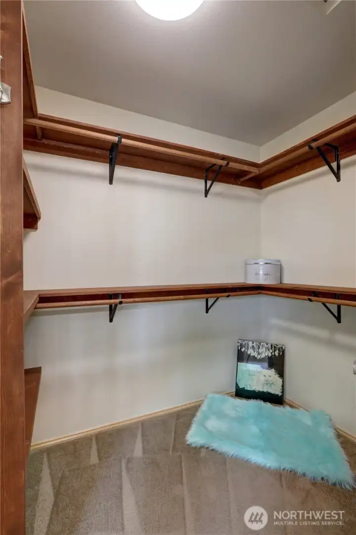 Primary Bedroom walk-in closet.