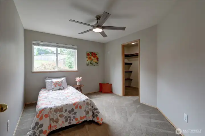 Bedroom #2 with walk-in closet.