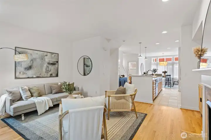 The open main floor lends itself to the perfect entertainment space.