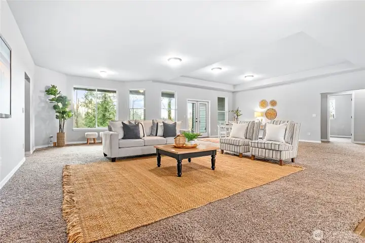 Open concept living at its best! The living and dining room area is absolutely huge and can accommodate a wide variety of furniture arrangements to suit your needs.