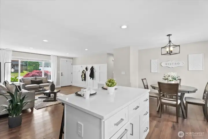 Open floor plan makes for easy entertaining.