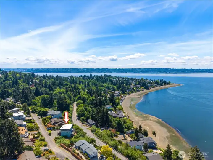 Drone View Of Home And Browns Point