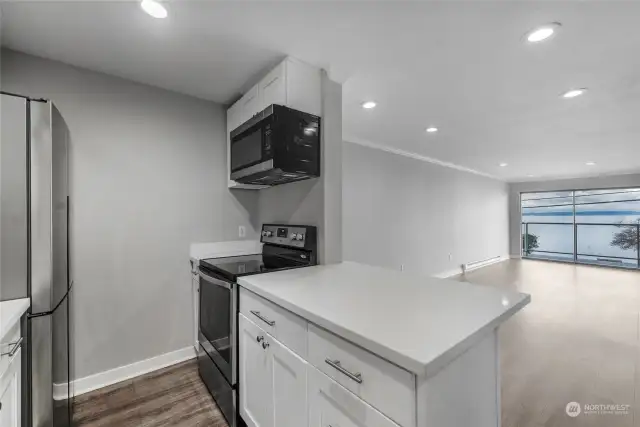 Tastefully remodeled kitchen.