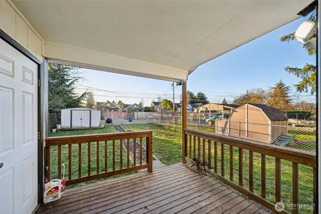 Back deck with storage.