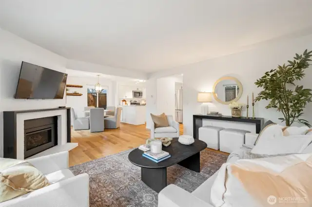Open yet separate spaces make the flowing floor plan work well.