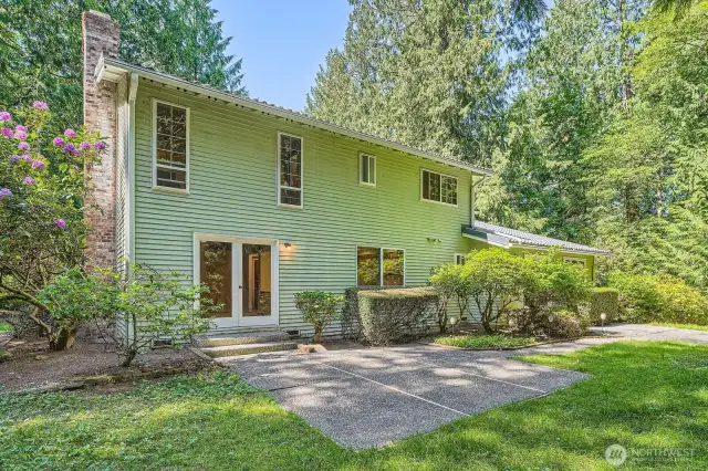 Step out into the backyard from family room
