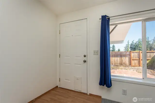 Door to covered patio