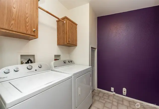 Utility room off garage
