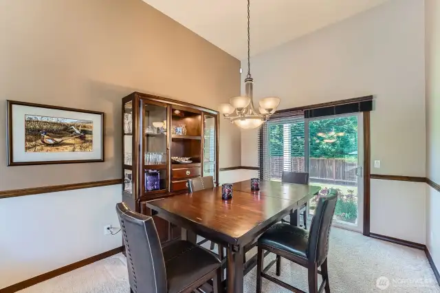 Dining Room with open slider out to patio
