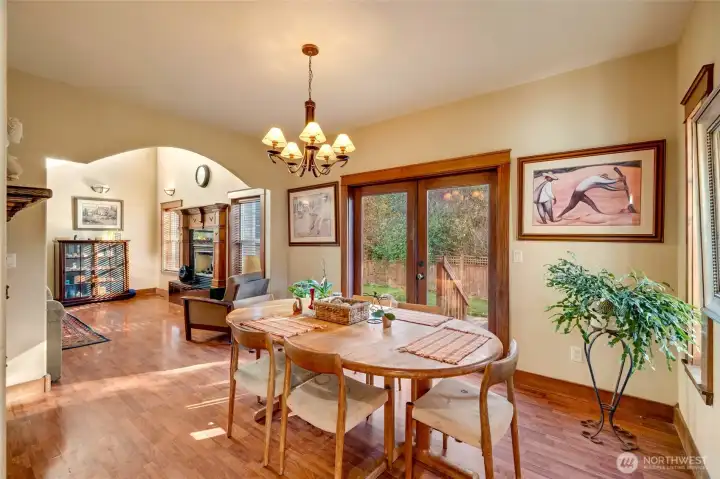 This home has excellent flow. Backyard access through the glass french doors.