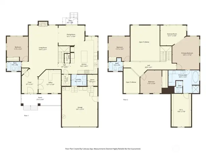 Main floor floorplan on the left, upstairs on the right.