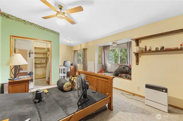 Bedroom one with walk in closet