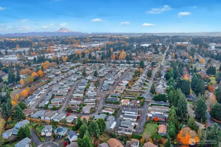 Aerial view of Heather Hills. Community has 132 homes. Private streets so no chaos of traffic when taking Fide for a walk or you just getting some exercise.