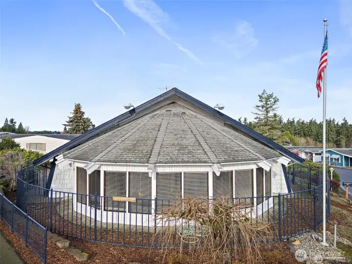 Club houes is centrally located in the community. Activities include: Pancake breakfasts . Thursday coffee hour. Bunco, Sewing Club. Residents can reserve the club house for private gatherings/ meetings etc.