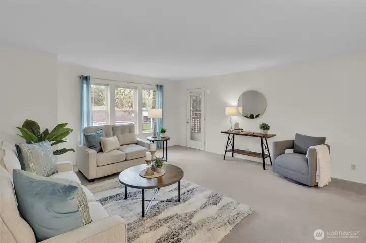 Access to private balcony through the living room