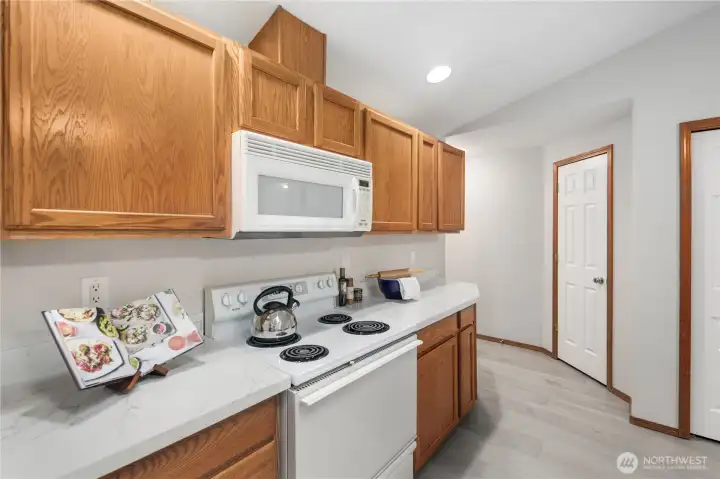 Plenty of Kitchen counter space.