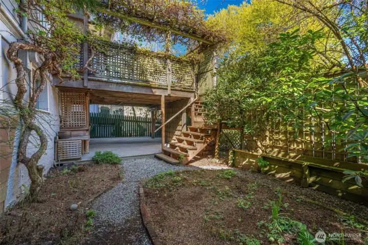 Potting shed & year-round storage under the back deck
