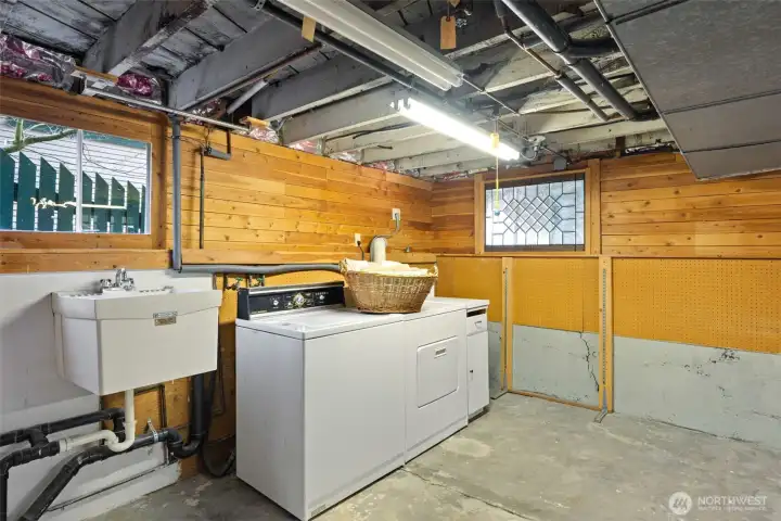Laundry Area with plenty of space for bikes, skis, etc.