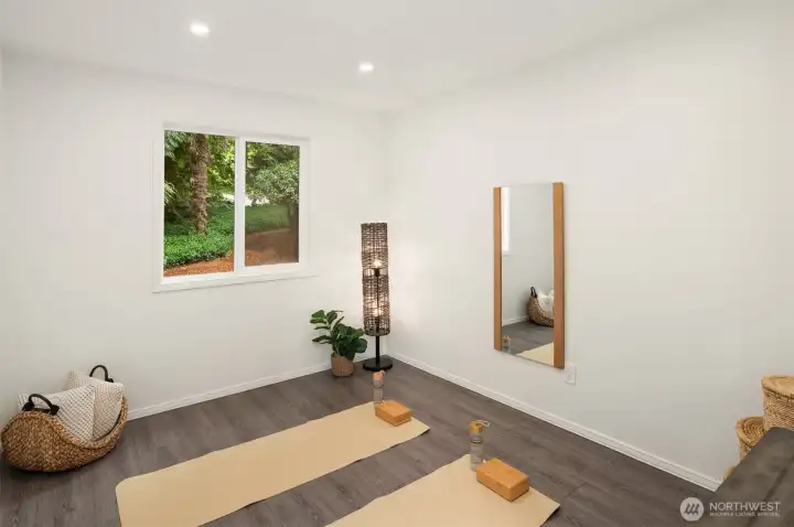 Finished addition off the back garage is great for gym or separate office Finished addition off the back garage is great for gym or separate office
