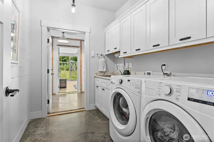 Utility room leads to sauna & flex room