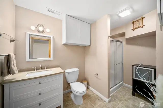 Lower bathroom.