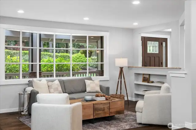 Gorgeous bay window in the living room brings the outdoors, in! Nature views from all aspects of the home!