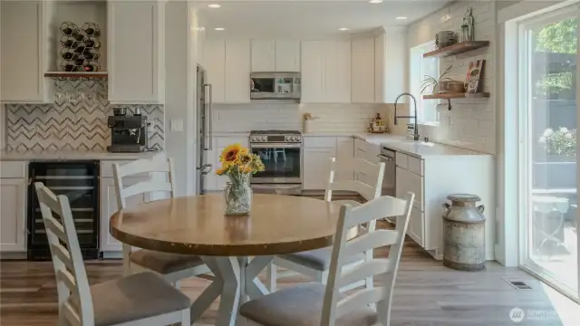 Dining into kitchen