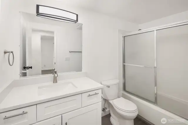 New bathroom vanity and lighting.