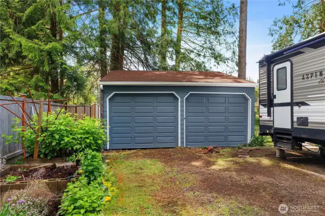 2 car detached garage!