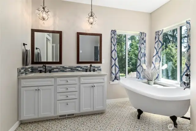 Claw foot tub-with a view!