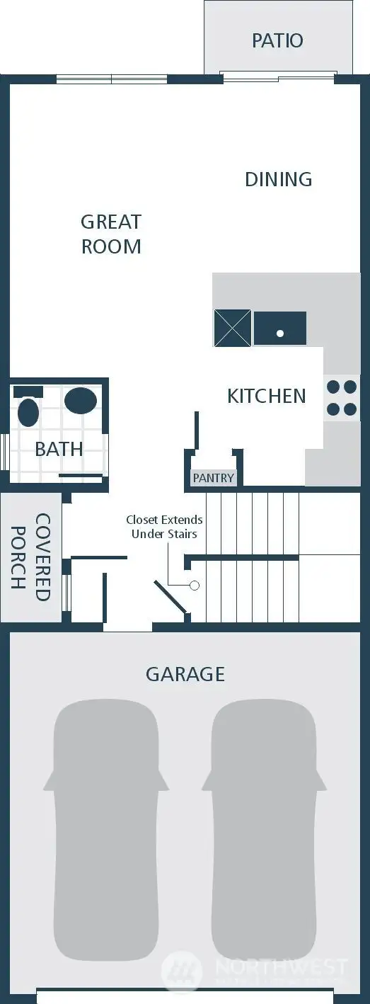 Image is a rendering Photographs are for illustrative purposes only. Features, finishes, interior/exterior colors, landscaping and floorplan shown may vary from actual homes built.