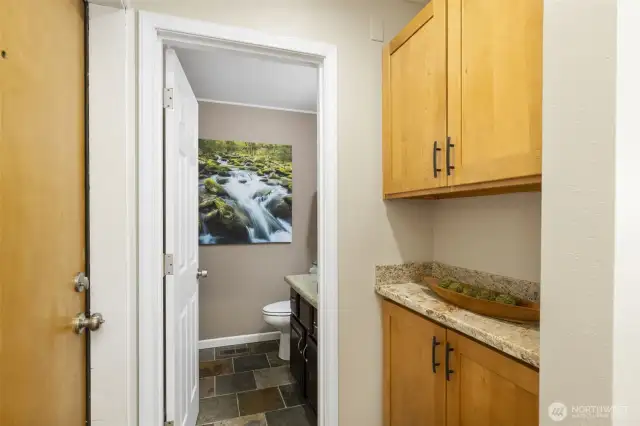 1/2 bath and laundry.